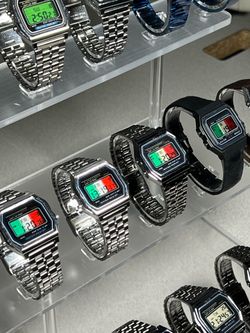 World Cup Mexico custom watch retro vintage sports stainless steel leather lizard skin