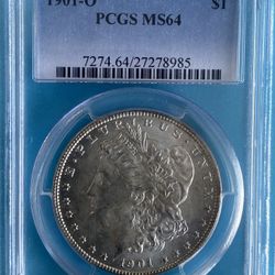 Silver Morgan Dollar PCGS Graded MS-64