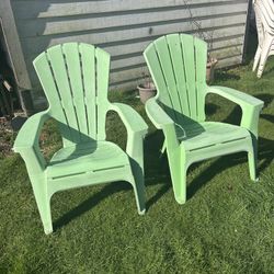 Two chairs outside
