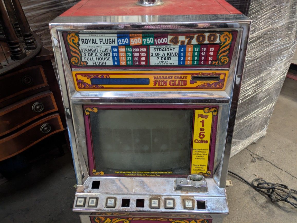 VINTAGE LAS VEGAS Barbary Coast Fun Club Poker Machine with Key