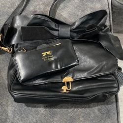 Large Bow Shoulder Bag With Matching Wallet