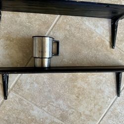 x2 Black Wood Shelves