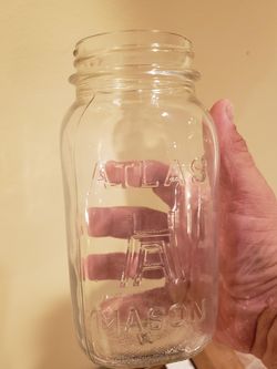 Vintage H over A Hazel Atlas Company quart size Mason Jar