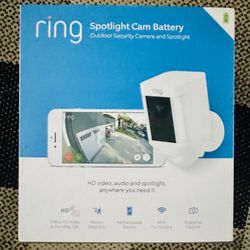 Ring Spotlight Cam HD Security Camera with Live View & Night Vision in White