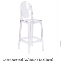 Clear Ghost Barstool Chair 