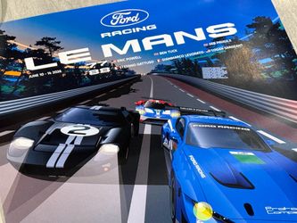 RARE 2026 FORD RACING LeMans Poster - Ford GT MK II Mustang GTD - 11.75" x 16.5"