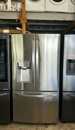 LG 3-Door Refrigerator (French Door Fridge) Stainless Steel - Water Dispenser LED Lighting
