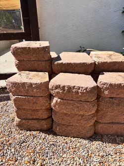 Red Concrete Retaining Wall Blocks