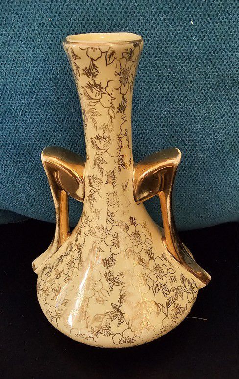 Vintage 22K Gold Pottery Vase
