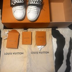 Louis Vuitton Leather White Sneakers Shoes 