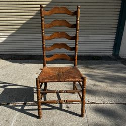 Antique Rush Seat Chair With A Ladder Back