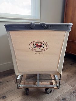Restoration Hardware Dandux Industrial Canvas Laundry Cart – Vintage Style –