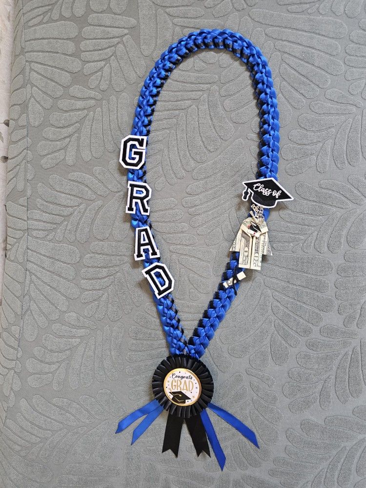 Money Graduation Leis Blue-Black 2025 GRAD
