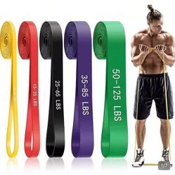 5pcs/Set Resistance Bands, Pull-Up Assist Bands, Yoga Stretching Bands, Fitness Bands, Training Bands, Leg Resistance Bands Set, Fitness, Muscle Train