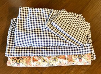 🔵 POTTERYBARN REVERSIBLE QUEEN SIZE DUVET SHEET SET FLORENTINE PAISLEY - EXCELLENT CONDITION 🔵