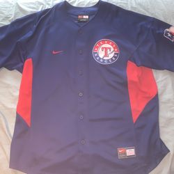  Texas Rangers Hank Blalock #9 Blue Nike Jersey; Men’s XL