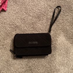 Vera Bradley Black wallet, W/ Strap