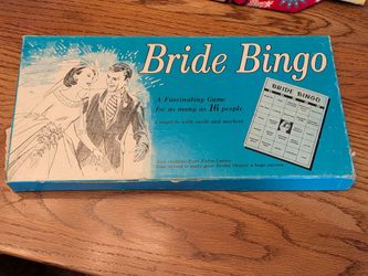 Vintage 1970 Bride Bingo game plus about 8 other bridal shower games, wedding shower