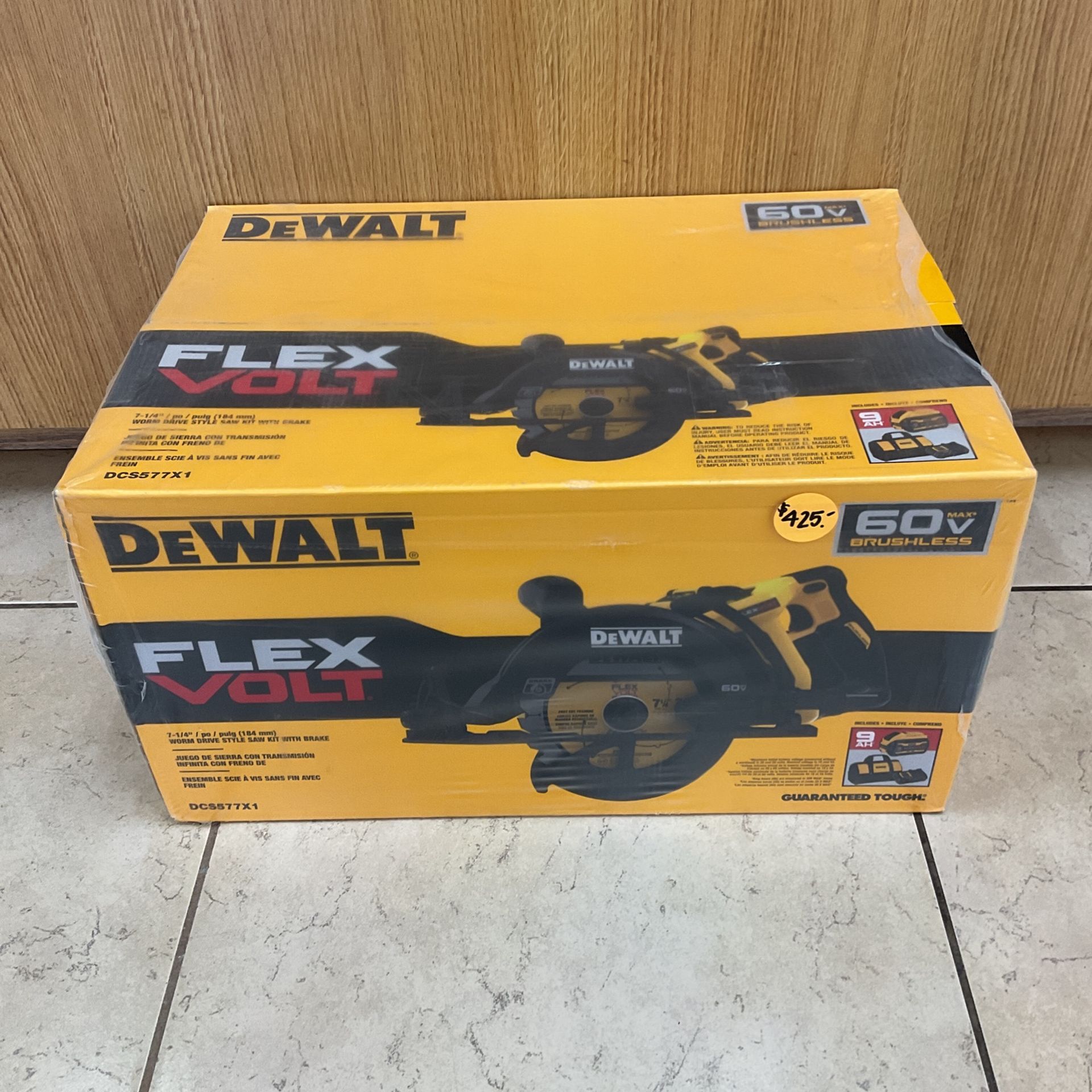 DEWALT DCS577X1 71/4” / Po / Pulg WORM DRIVE STYLE SAW WITH BRAKE. for