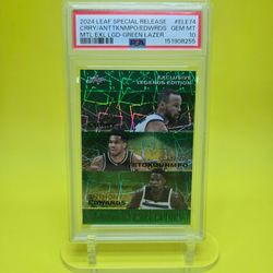 GRADED🔥🔥2024 Leaf Metal🏀Curry/Antetokounmpo/Edwards #1/5🔥🔥