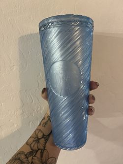 Ice Blue Starbucks Cup No Straw 