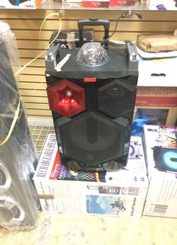 DJ portable speaker with Bluetooth, radio, usb and disco light