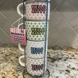 HELLO KITTY STACKED CERAMIC MINI MUG SET