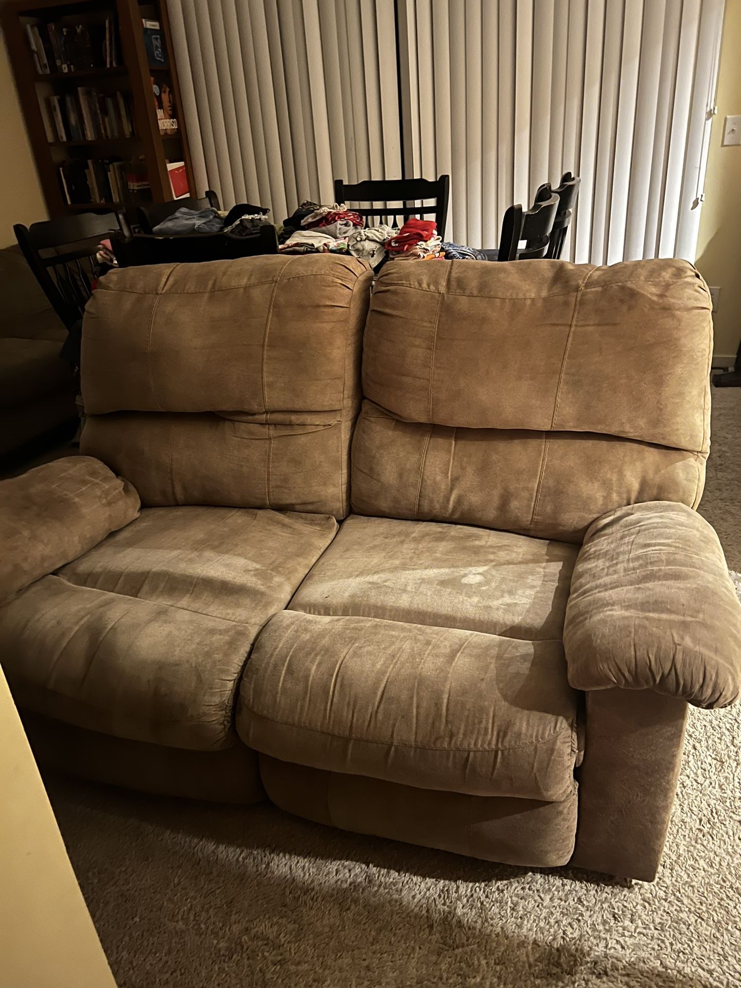 Comfortable Brown Loveseat 