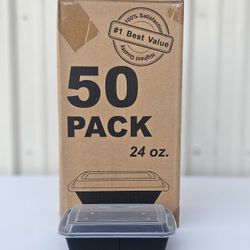 📦 24 oz Rectangular Meal Prep Food Containers – BPA Free
