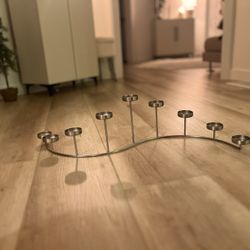 CRATE & BARREL Pewter Votive Candelabra 