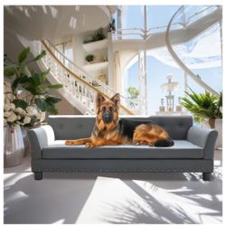 Leather Orthopedic Dog Sofa Elevated Bed Waterproof with Removal Cover