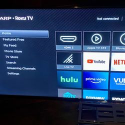 Make an offer! Tv 4k Sharp 65 Inches TV LCD Roku With Stand And Wall Mount