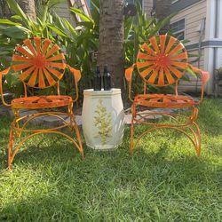 VERY RARE 1930’s FRANCOIS CARRIE  SUNBURST GARDEN ROCKERS 