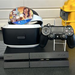 PlayStation 4 With VR And Grand Theft Auto Five 