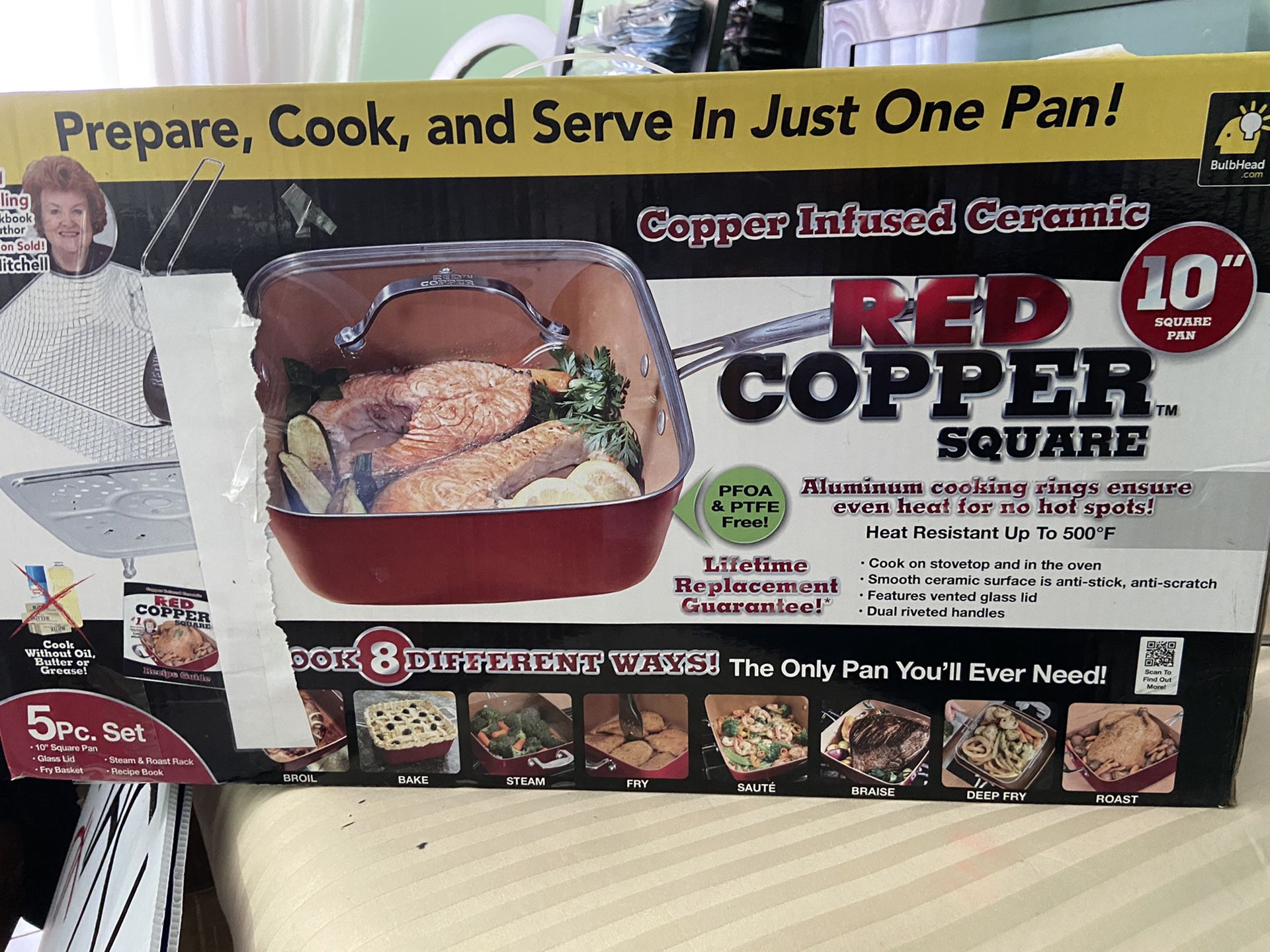 RED COPPER SQUARE PAN