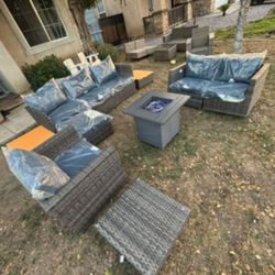 High Quality Deep Seating Patio Furniture Set Outdoor Patio Set Propane Fire Pit 🆕🚎🚛🆕