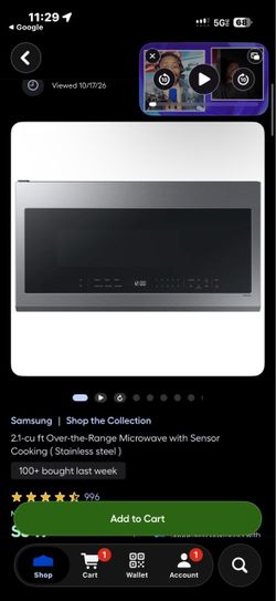 Samsung 2.1-cu ft Over-the-Range Microwave with Sensor Cooking (Stainless steel)