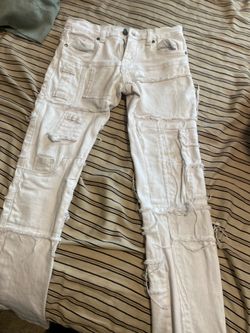 FWRD Denim slim fit white distressed jeans