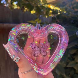 Pink Butterfly Iridescent Ashtray ✨