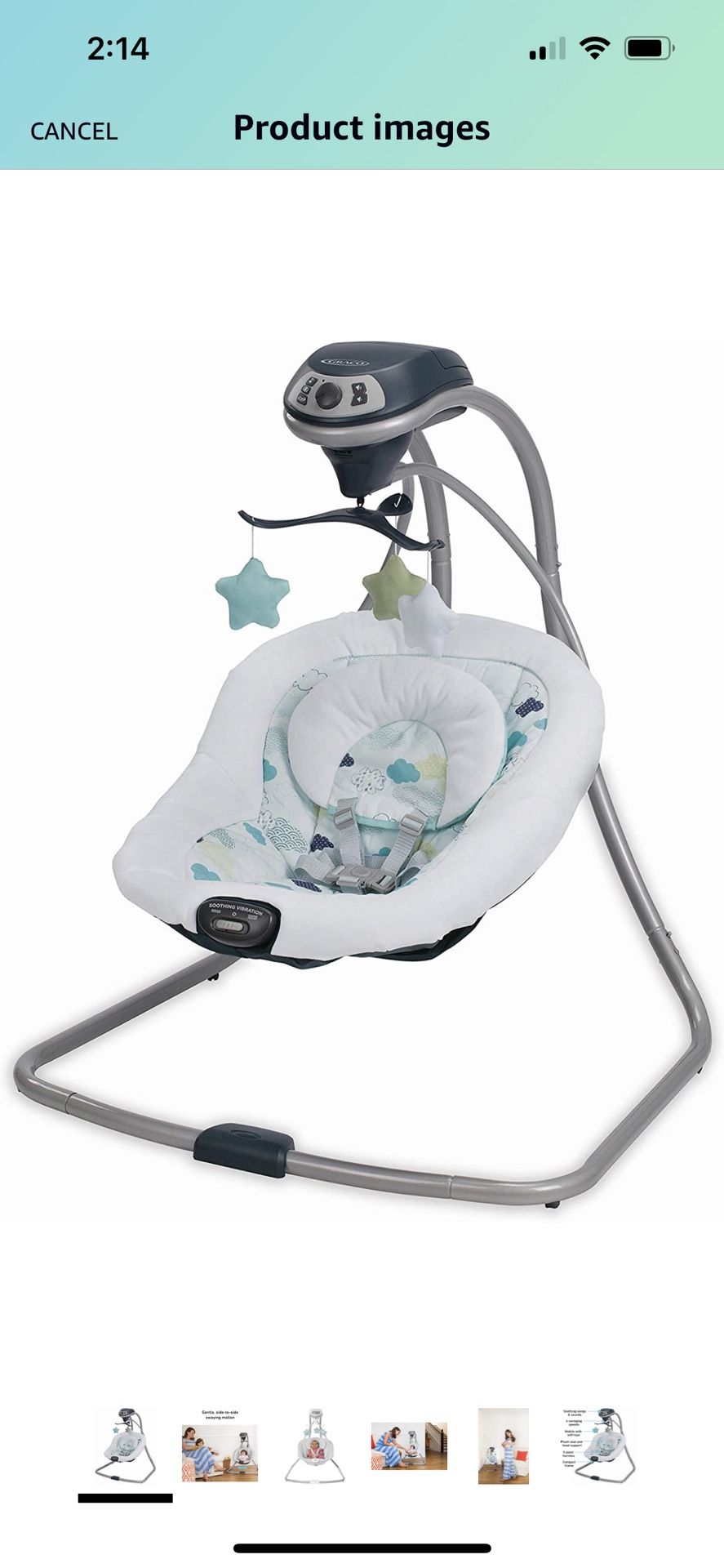 Brand New In Box Graco Simple Sway Baby Swing Stratus Collection
