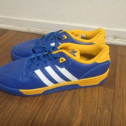 Adidas Rivalry Low Blue White Yellow Leather Men's Size 12
