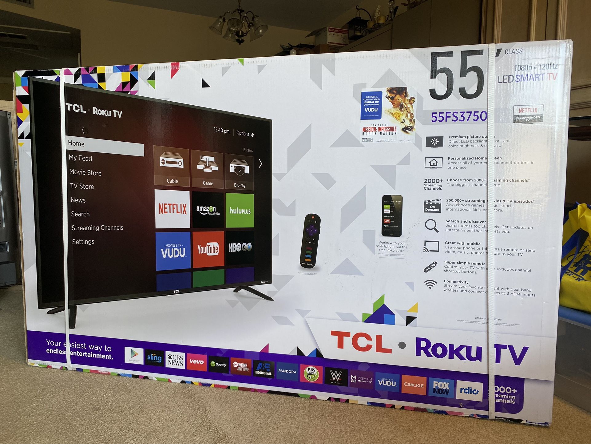 55” Smart TV Flat Screen New In Box Never Opened