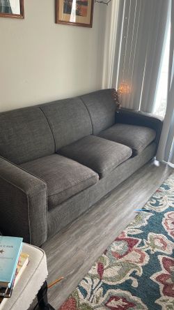 $100 COMFY GREY COUCH MUST GO