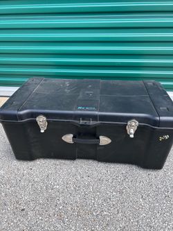 Contico Deluxe Trunk Locker Black Tool Box Storage Container 32x17x12.25