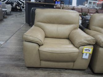Violino Tan Leather Pillow-Top Armchair