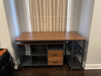 L-shaped desk with storage, drawers & shelves