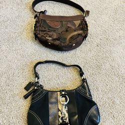 Coach Small vintage Leather Hand Bags Bundle of 2