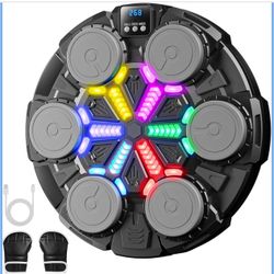 New-Upgraded Music Boxing Machine for Kids and Adults, Wall Punching Machine with Bluetooth, LED Music Punch Machine with Glove, Home Boxing Equipment