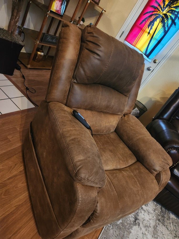 Leather Brown Power Recliner