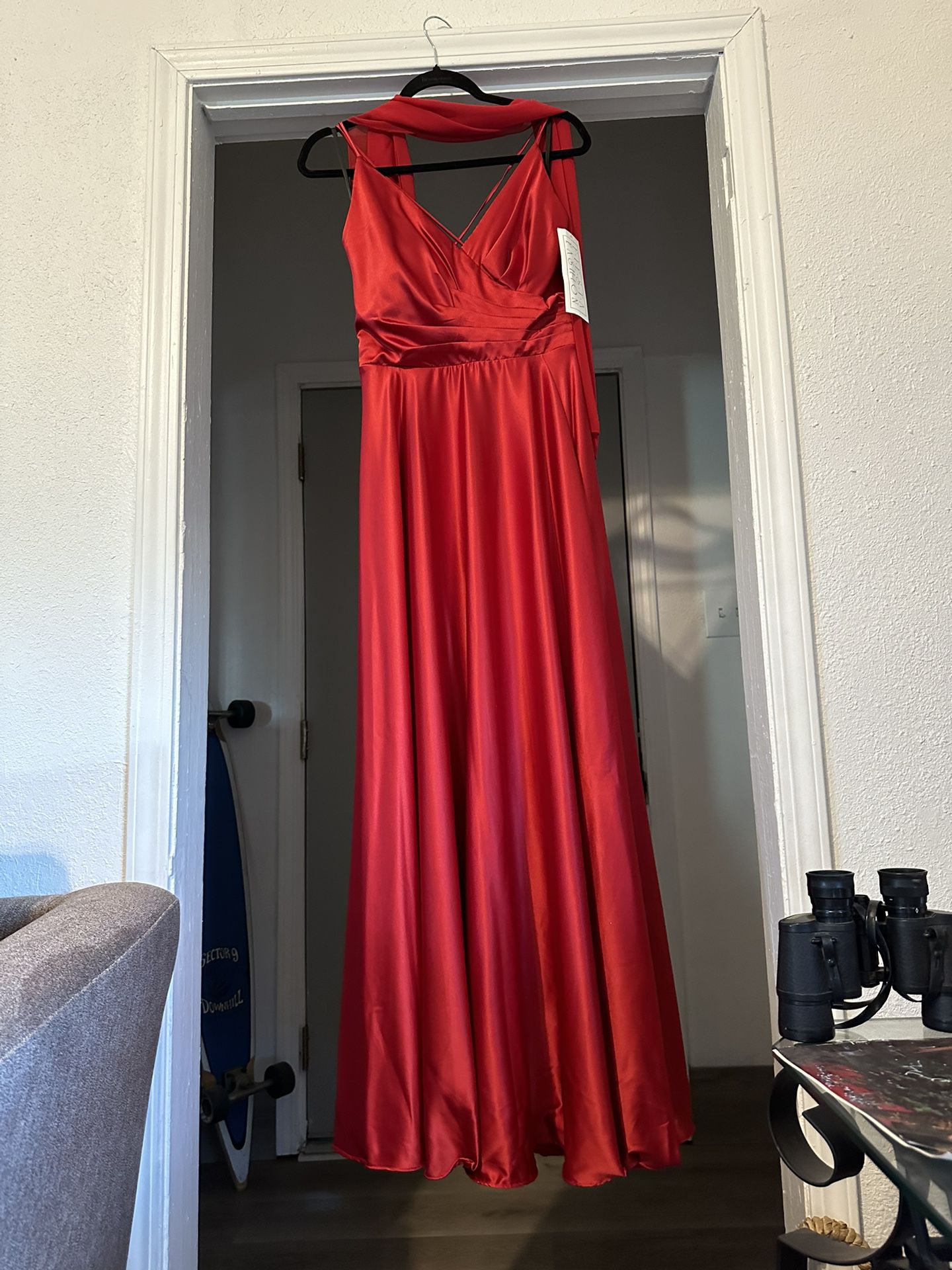 Red Flowing Gown 